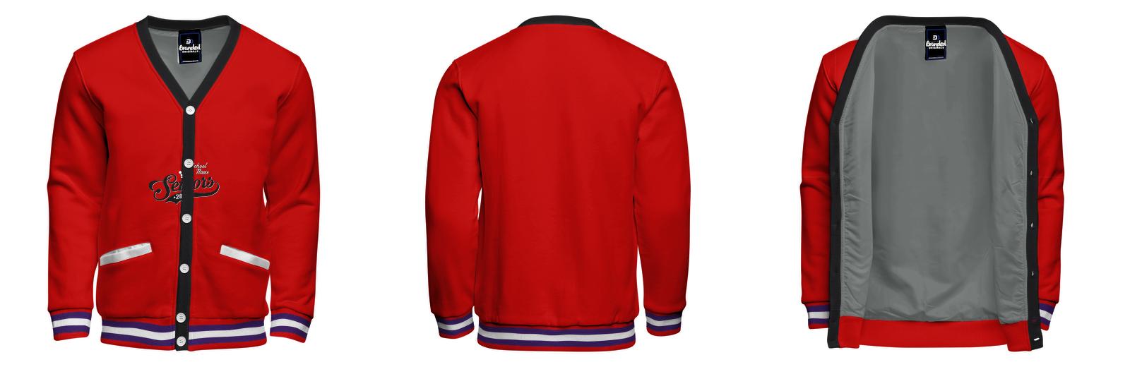 Fleece Varsity Cardigan With Custom Printed Lining - Branded Originals product image