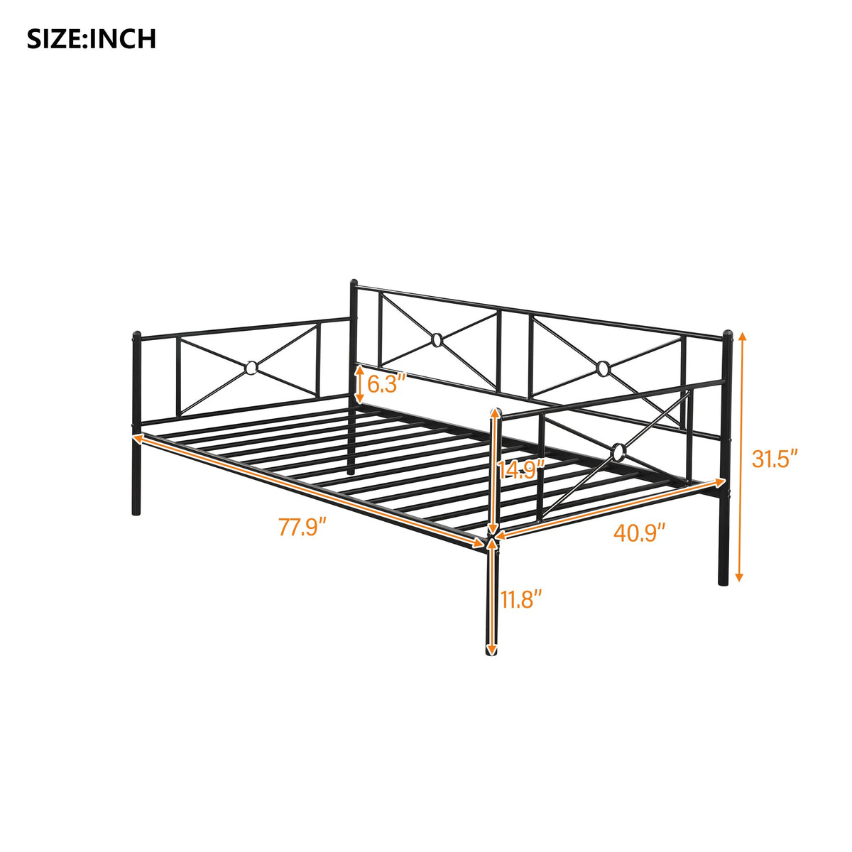 Elegant Twin Black Metal Daybed – HOMEDAYBED