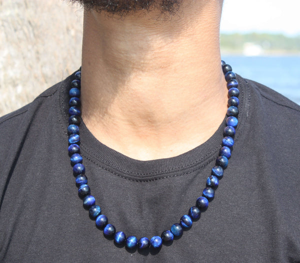 blue tigers eye necklace