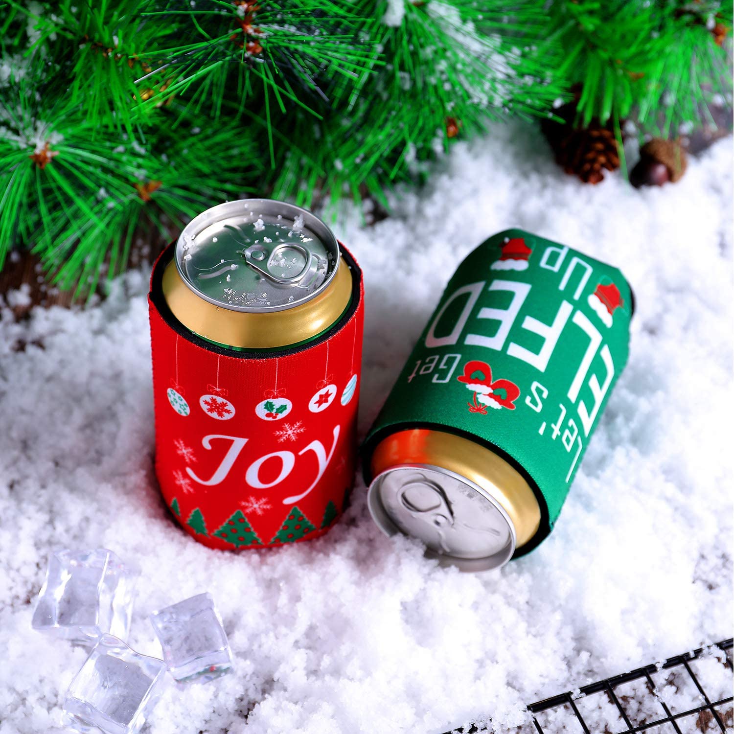 Personalized Christmas Can Coolers - 12 Pc.