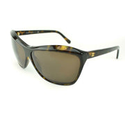 CHANEL: Tortoise Brown & Gold "CC" Logo Polarized Sunglasses (mh)