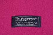 BURBERRY: Vibrant Pink, 100% Wool & "Prorsum Knight" Logo Scarf 78" x 15" (qt)