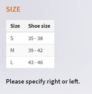 Foot Lifting Braces Size Chart