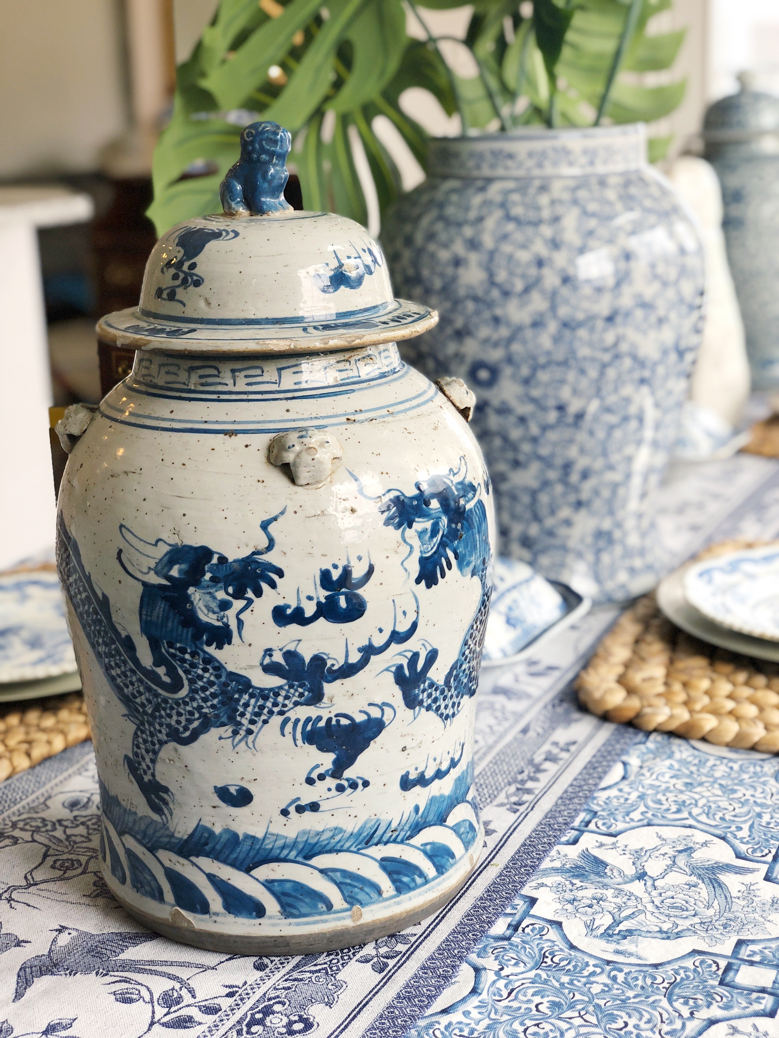 Chinoiserie Floral Paper Plates with Scalloped Rims