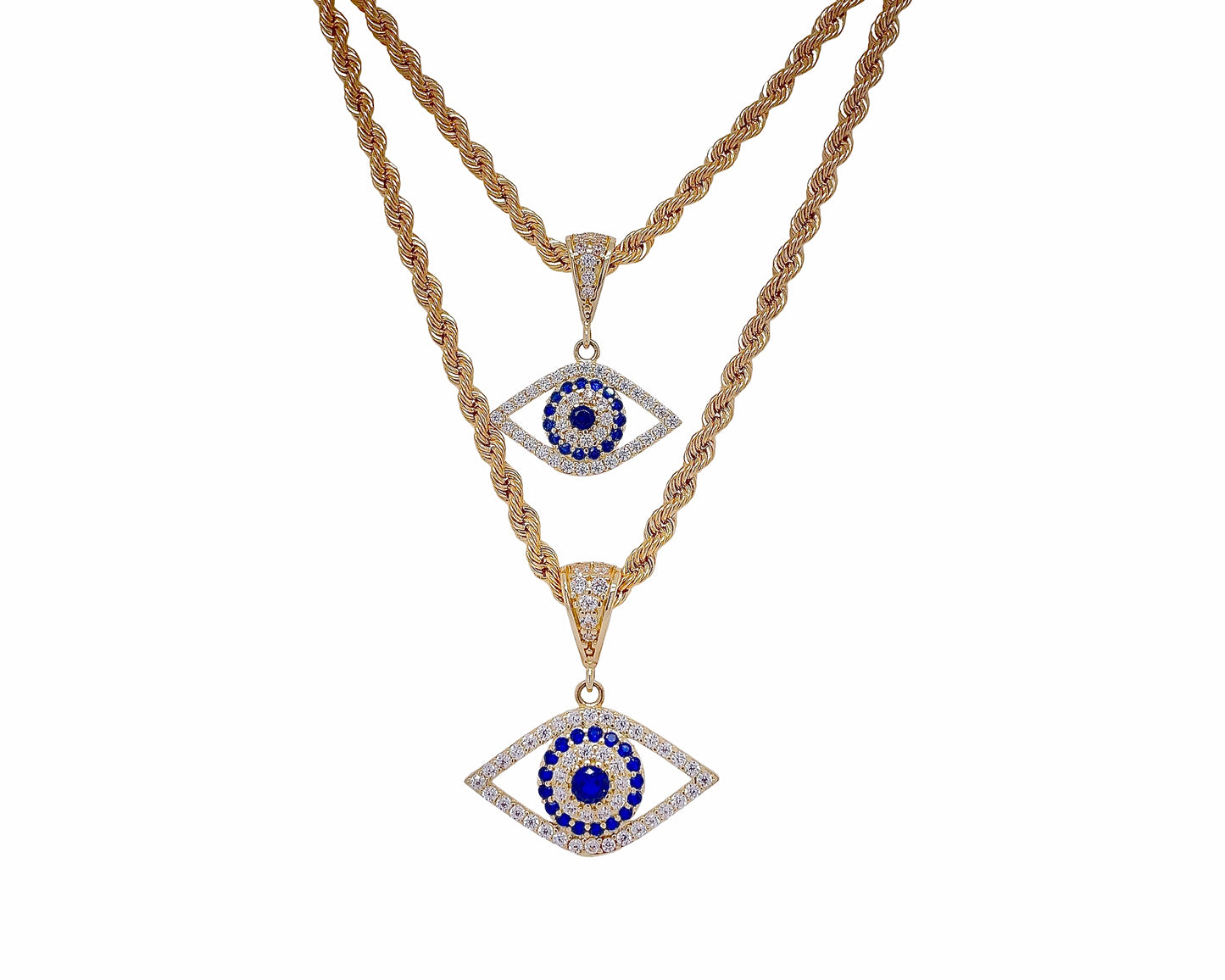 Cz Evil Eye Pendant With Chain