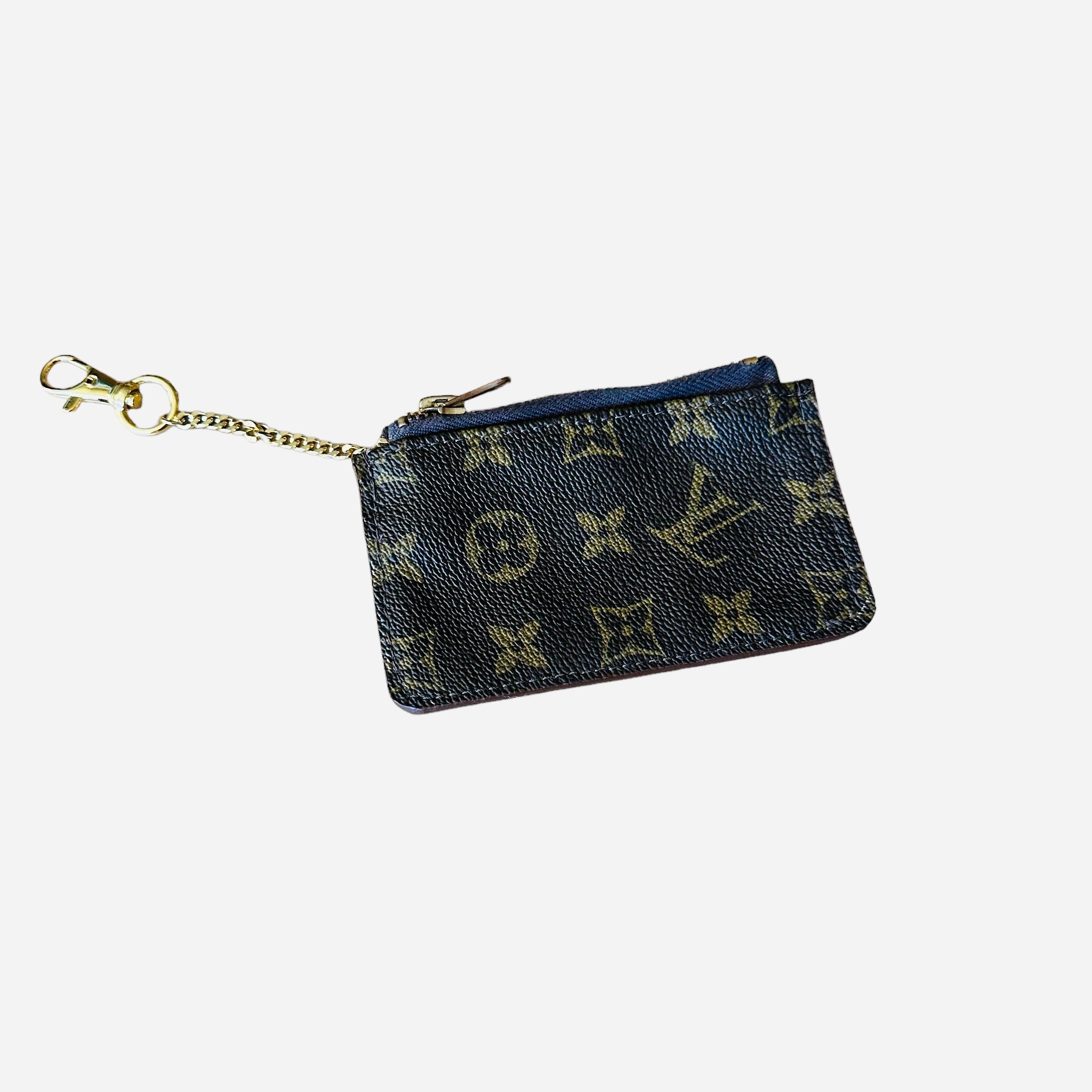 Louis Vuitton Monogram Denim Blue Key Cles Coin Pouch