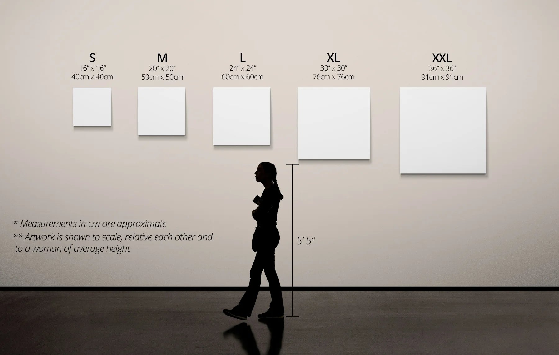 Yuri A Jones - Size chart - Square