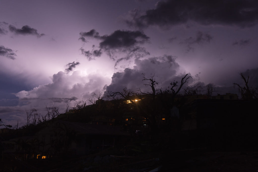 A shot from Kings Hill, Dominica on the night after Hurricane Maria