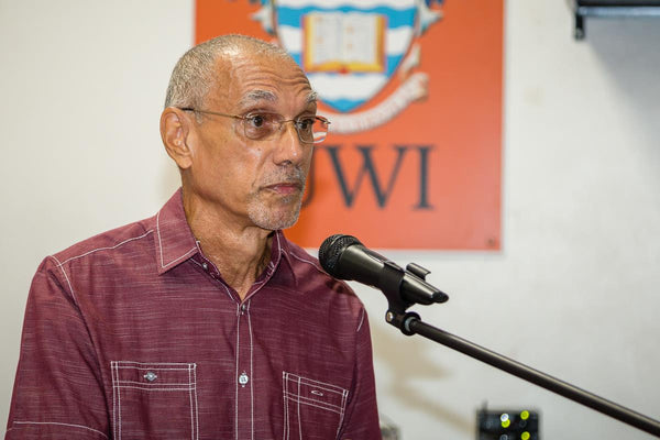 Alwin Bully giving an address at the Majestic and Magical book launch