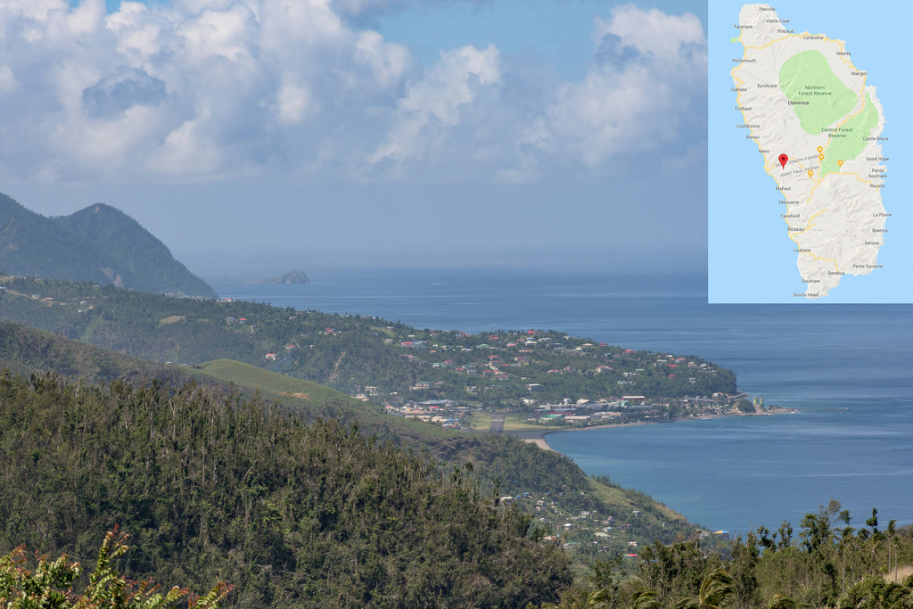 West coast shown from Warner, Dominica