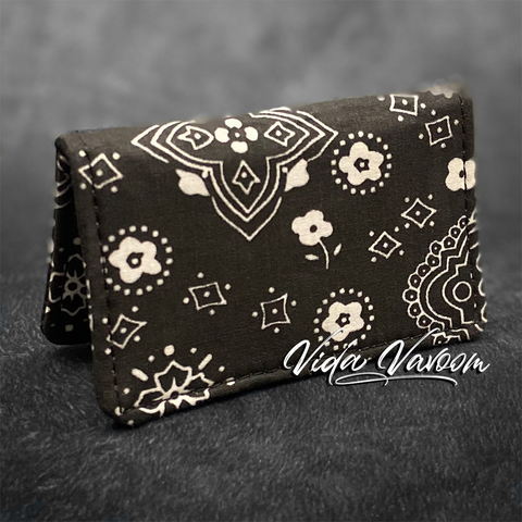 Vegan Chain Wallet Blood Splatter, Horror Wallet, Black Canvas