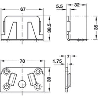 Centre Bed Rail Fitting Dimensions