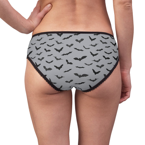 Halloween bats print gray undies womens underwear sexy funny