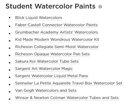 Last if you have not already, here's your chance to check out these useful watercolor paint supplies that you can get from Blick Art Materials today! Blick has tons of their bestselling professional level watercolor paints as well as watercolor paints for kids and students as well at various price range. Click on the images below and purchase today!