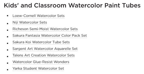Last if you have not already, here's your chance to check out these useful watercolor paint supplies that you can get from Blick Art Materials today! Blick has tons of their bestselling professional level watercolor paints as well as watercolor paints for kids and students as well at various price range. Click on the images below and purchase today!