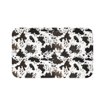 Mia Cow Print White Brown Black Designer 100% Microfiber Anti-Slip Backing Bath Mat - Made in USA