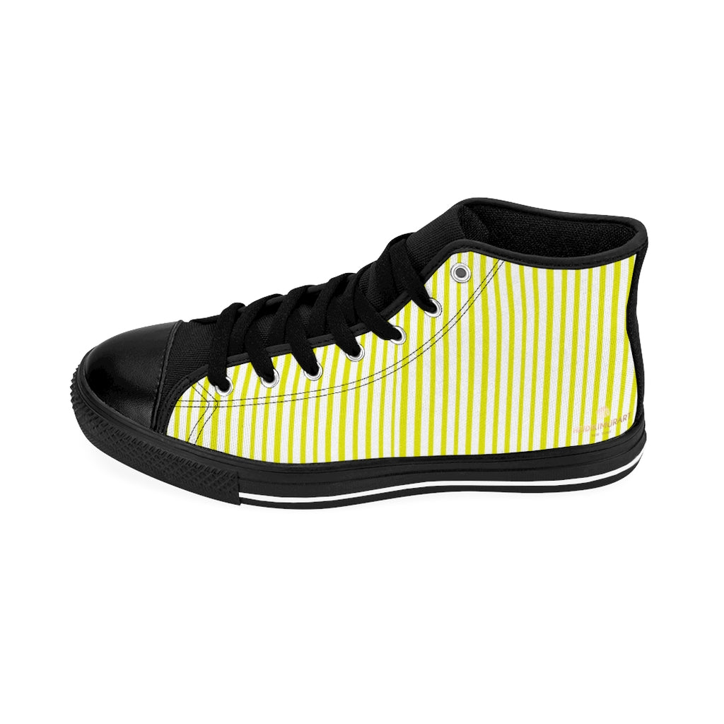 yellow high top tennis shoes