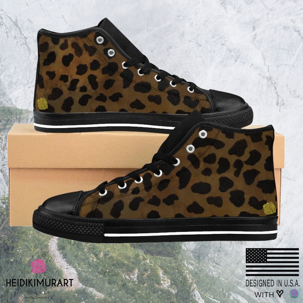 Brown Leopard Print Men's Sneakers 