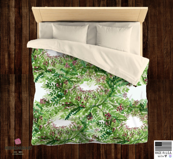 Purple Lavender Green Floral Print Soft Polyester Microfiber Duvet