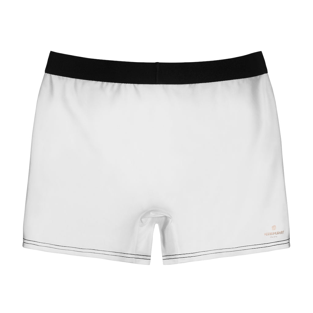 Mens White Boxer Briefs Elastic Modern Minimalist Basic Essential Sexy Underwear For Men 0032