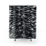 Chiharu Gray Bengal Tiger Stripe Animal Print Polyester Large 100% Polyester 71"x74" Shower Curtains-Made in USA,Tiger Stripe Shower Curtain Chiharu Gray Bengal Tiger Stripe Animal Print Designer Polyester Large 100% Polyester 71x74 inches Shower Curtains- Made in USA