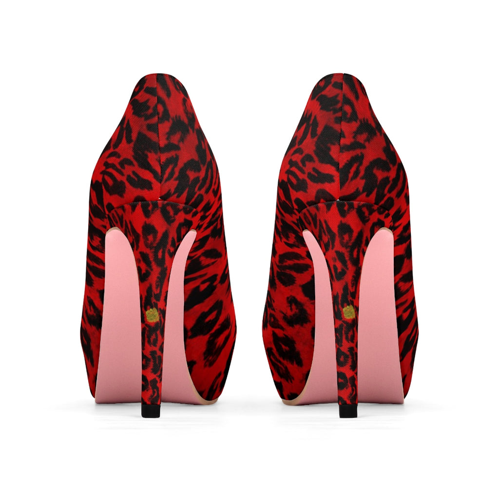 red pattern heels