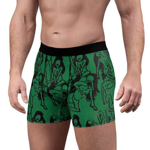 Grey Camo Men's Boxer Briefs, Camouflage Military Army Print Sexy Best  Underwear For Men