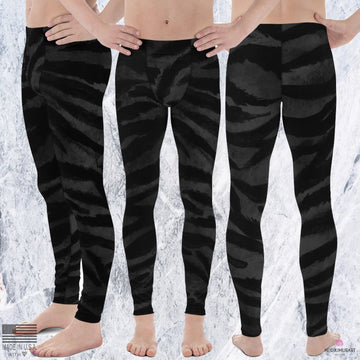 Boss Black Tiger Stripe Men's Yoga Pants Running Leggings & Tights-Made in USA/Europe