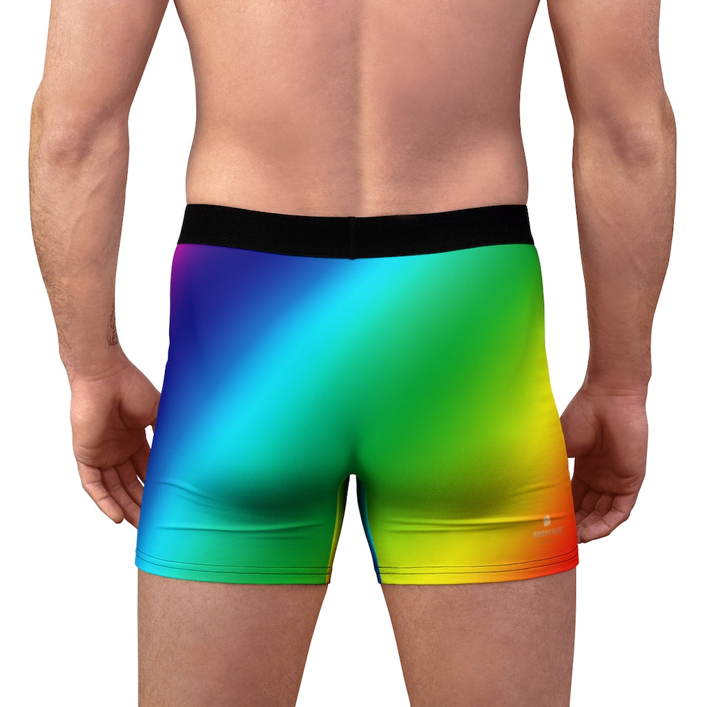 Bright Rainbow Men's Boxer Briefs, Ombre Colorful Gay Pride Sexy Best ...