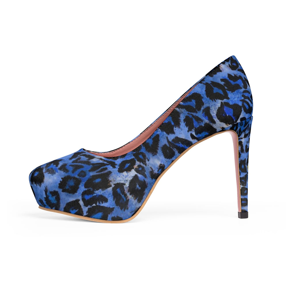 blue leopard heels
