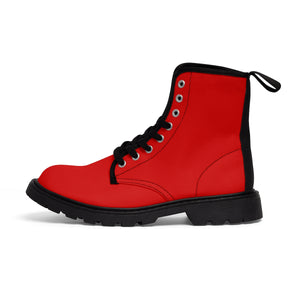 red steel cap boots