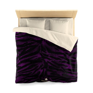 1 Purple Tiger Stripe Duvet Cover Animal Print Queen Twin