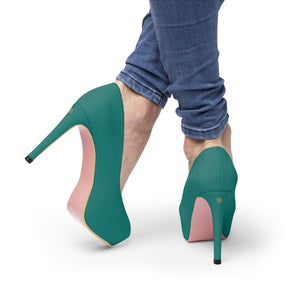 teal color heels