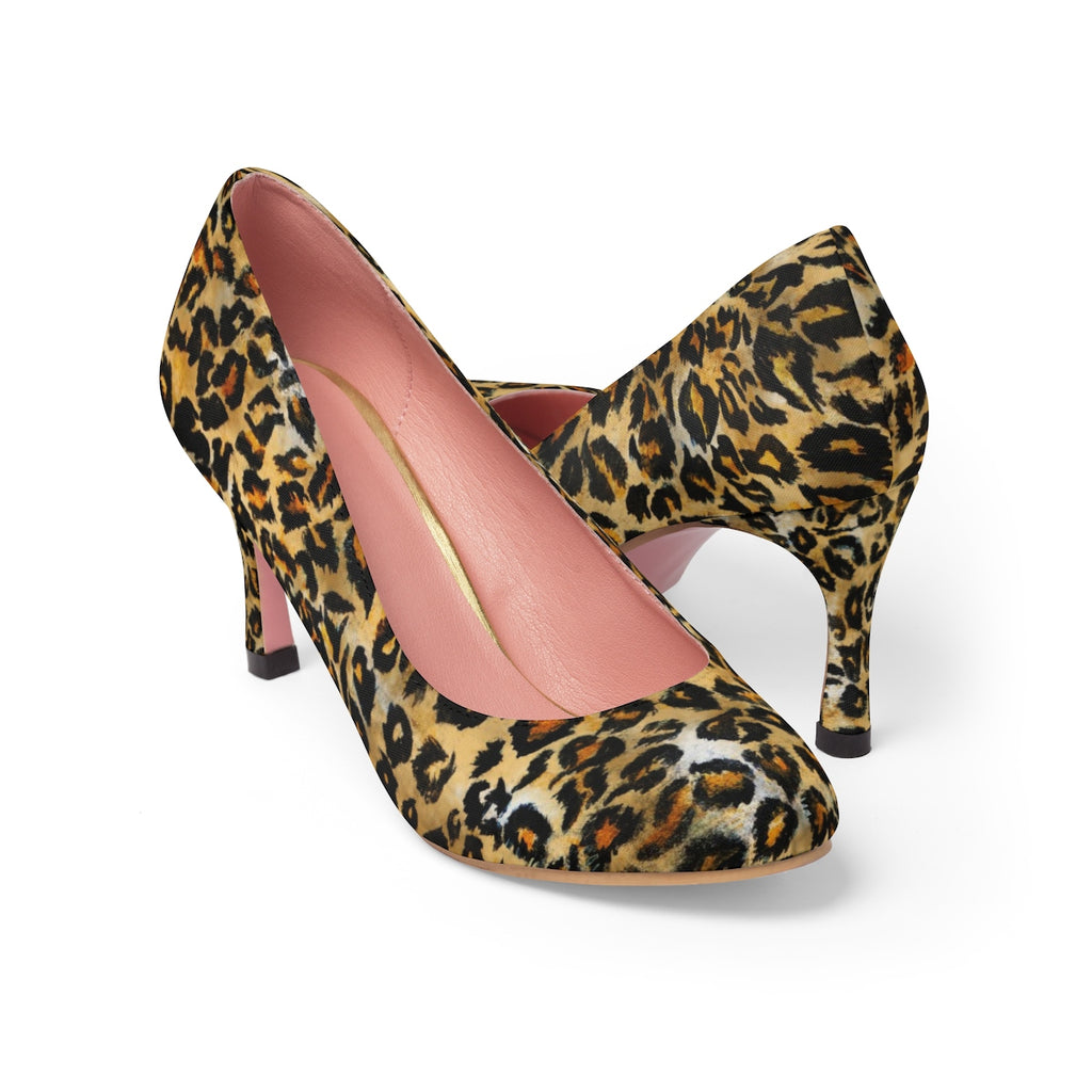 leopard skin high heel shoes