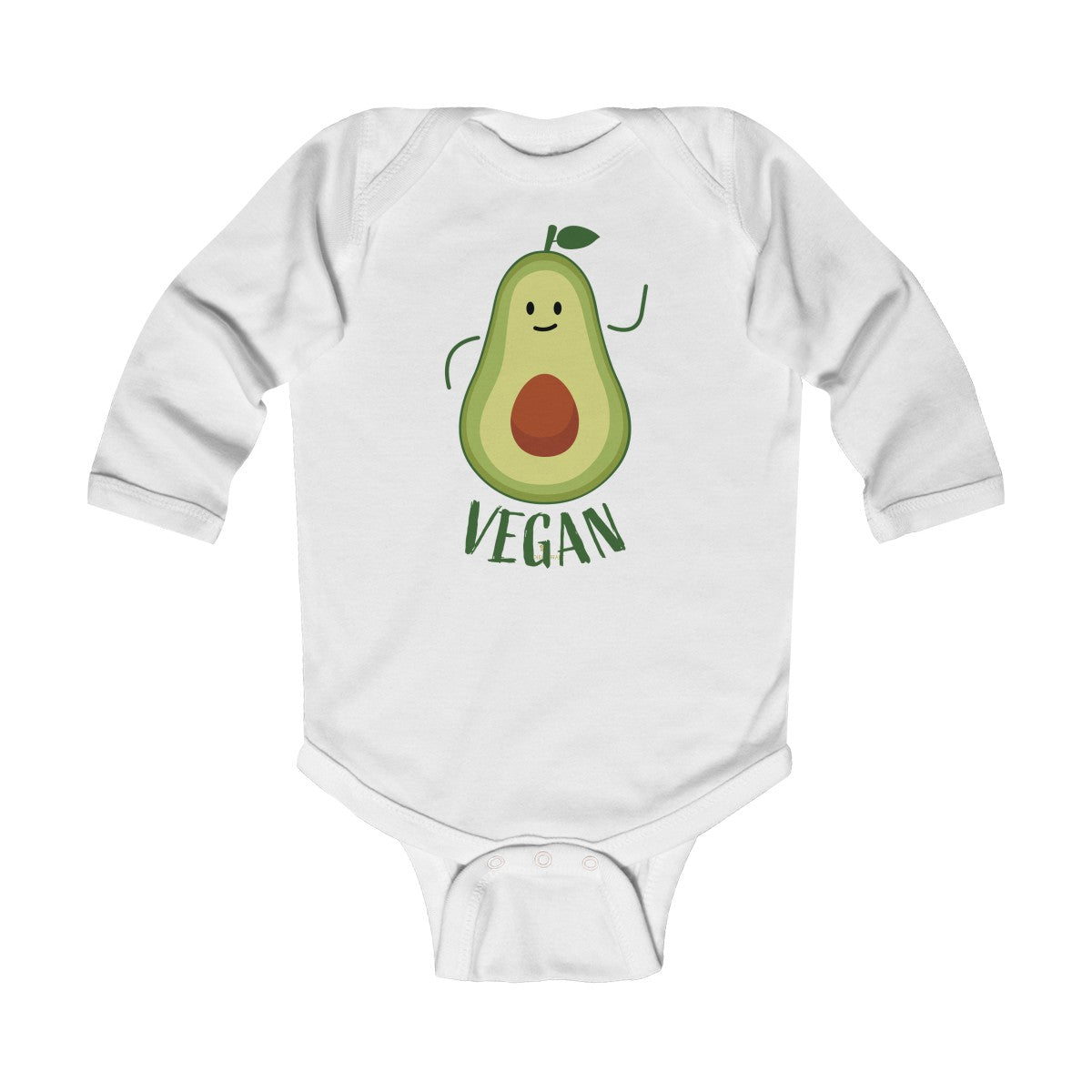 Cute Green Avocado Vegan Baby Boy/Girls Infant Kids Long Sleeve ...