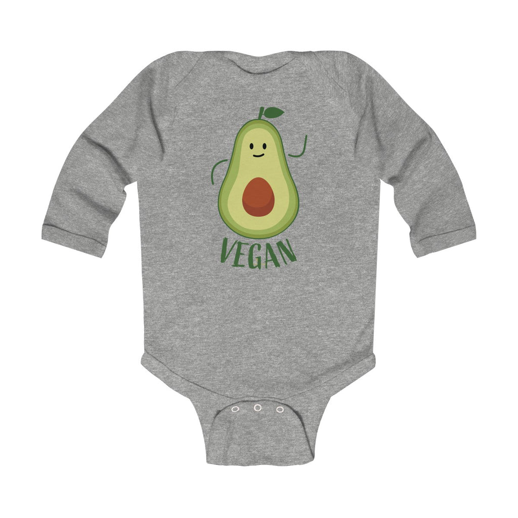 Cute Green Avocado Vegan Baby Boy/Girls Infant Kids Long Sleeve ...