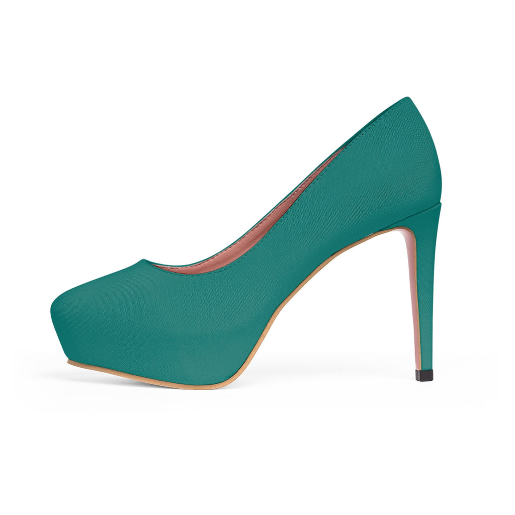 teal platform heels