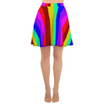 Chiharu Rainbow Colorful Gay Pride Print High-Waisted Women's Skater Skirt - Made In Europe (XS-3XL)