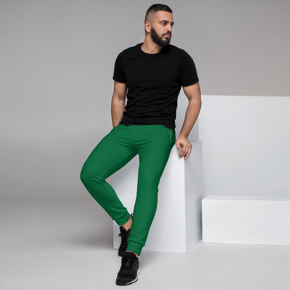 Dark Green Men's Joggers, Emerald Green Casual Comfy Sweatpants For in EU/MX Heidikimurart Limited