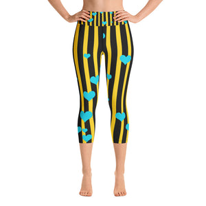 black leggings with yellow stripe