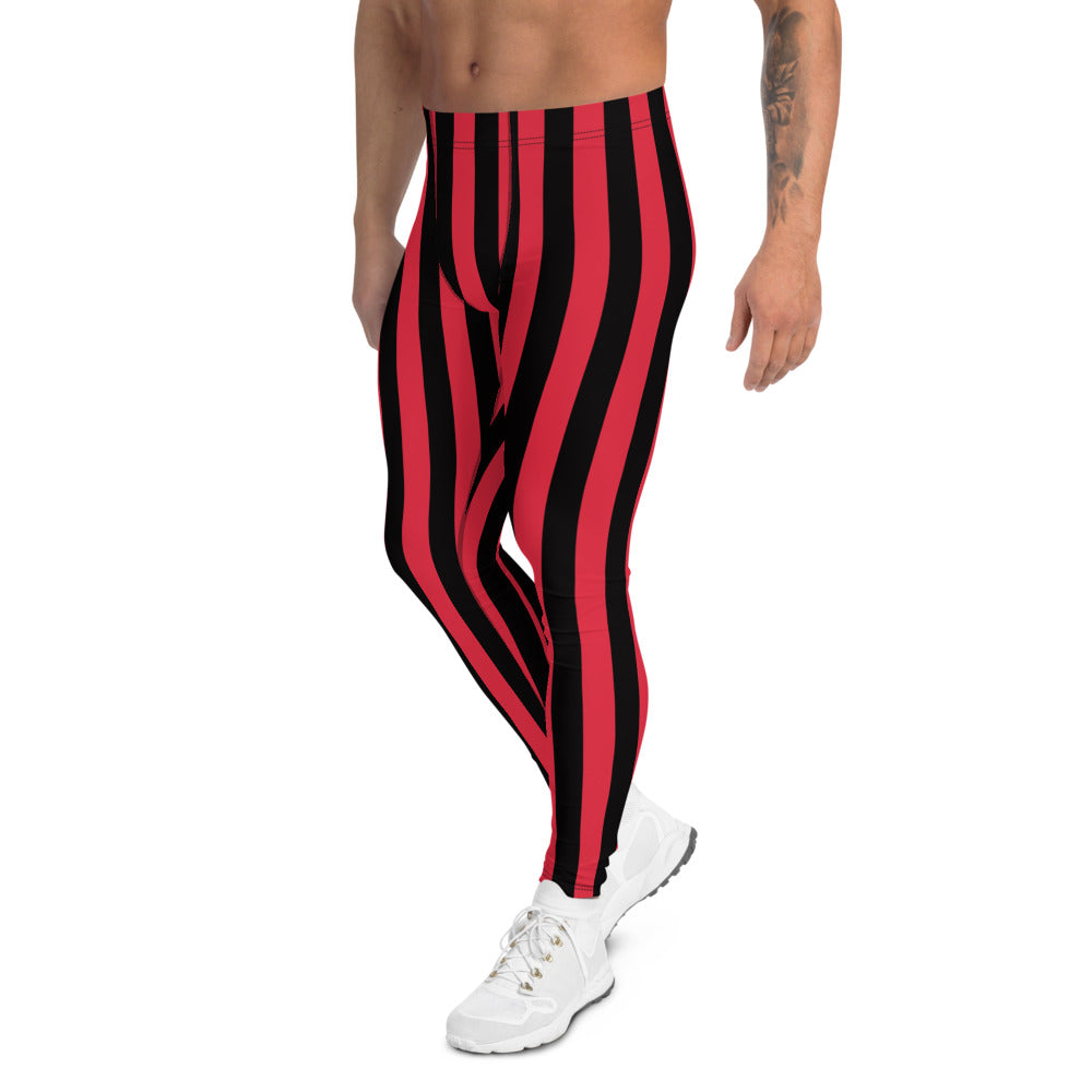 red and black vertical striped pants