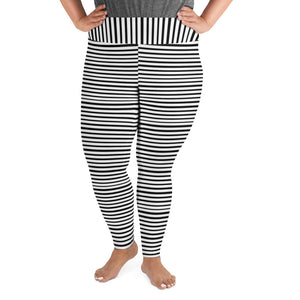 black and white horizontal striped pants