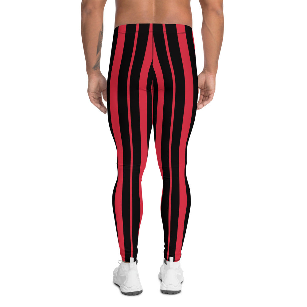 red and black vertical striped pants