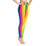 Misha Womens Rainbow Gay Pride Parade Costume Active Fitted Leggings Sports Yoga Pants - Made in USA