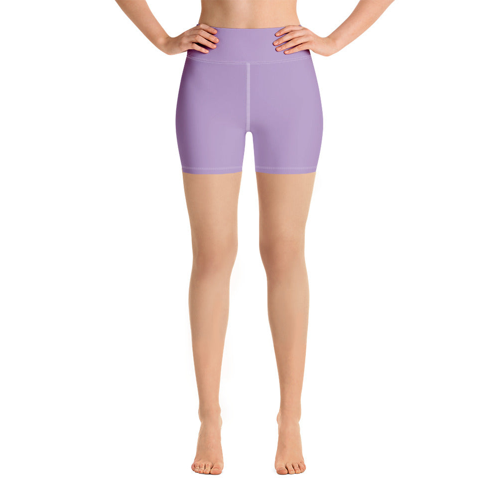 Light Purple Yoga Shorts, Solid Color Women's Short Tights-Made in USA ...