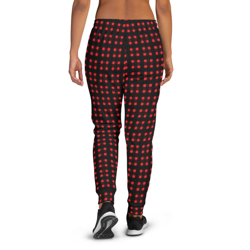 red plaid joggers womens