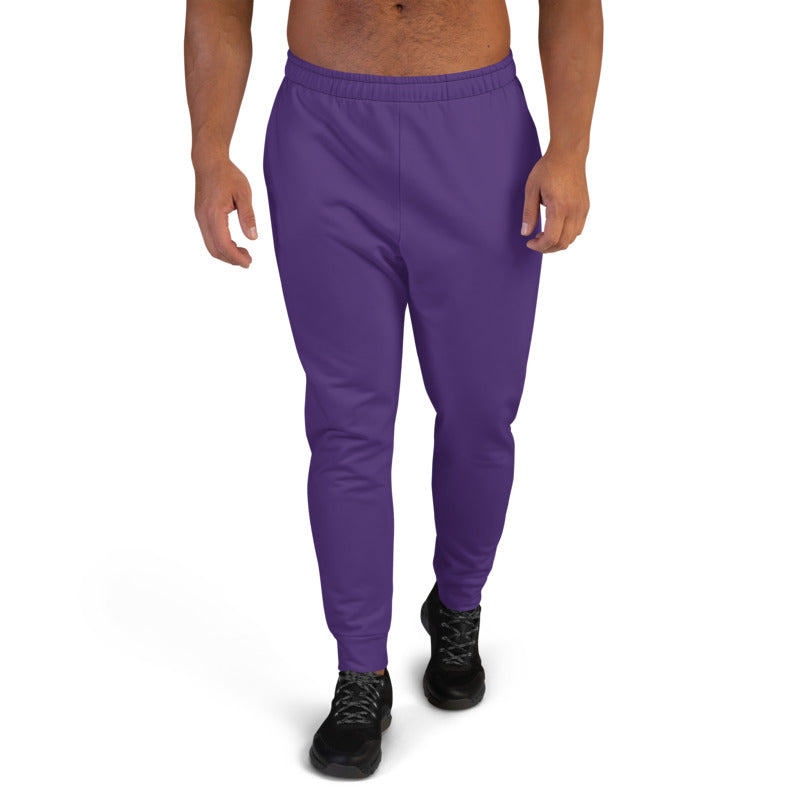Dark Purple Men's Joggers, Solid Color Designer Fashion Sweatpants For ...