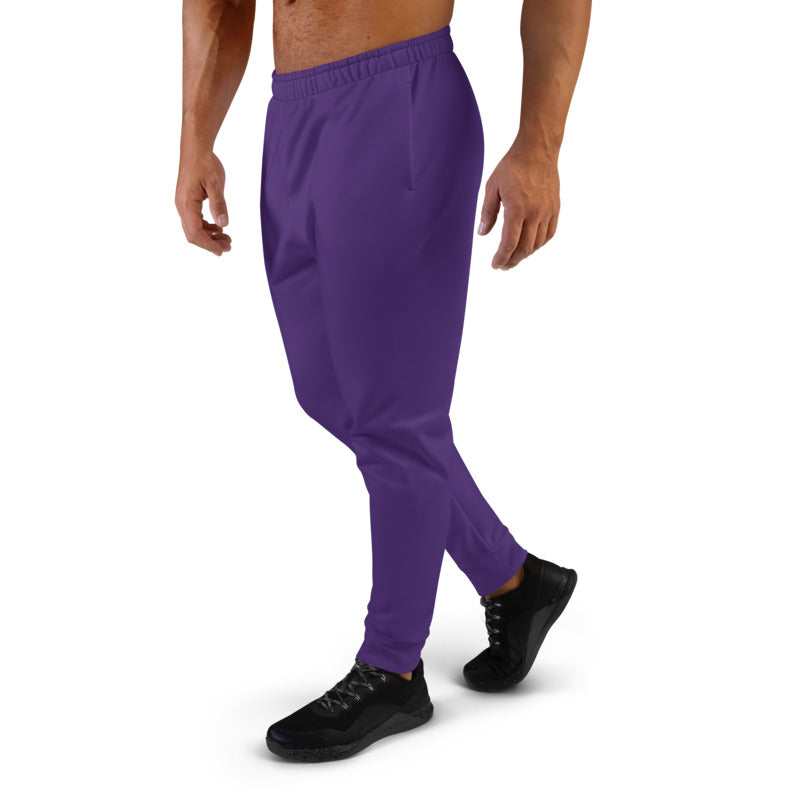 Dark Purple Men's Joggers, Solid Color Designer Fashion Sweatpants For ...