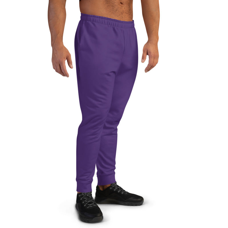 Dark Purple Men's Joggers, Solid Color Designer Fashion Sweatpants For ...