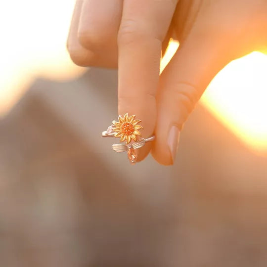 ma fleur Bague Tournesol Anti Stress Anxiete Fidget